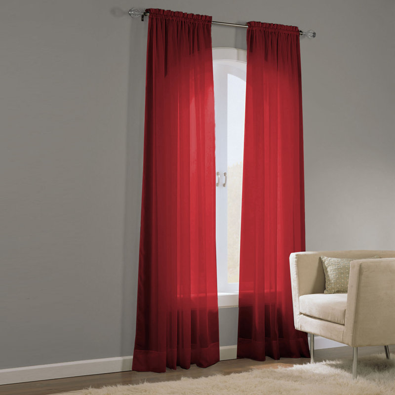 Charlton Home® Careen Polyester Sheer Curtain Pair & Reviews Wayfair